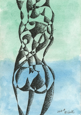Light and Shade - Lady at Sea. Click image for lager view.